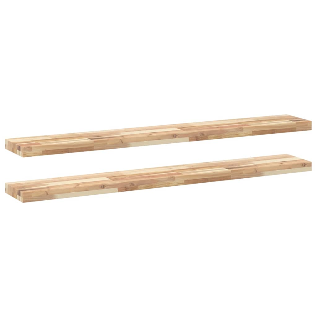 Vidaxl Półki Ścienne, 2 Szt., 120X20X4 Cm, Surowe Lite Drewno Akacjowe