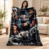 Jujutsu Kaisen Custom Name Fleece Blanket Personalized Soft Cozy Throw Blanket Customized Gift for Birthday Christmas