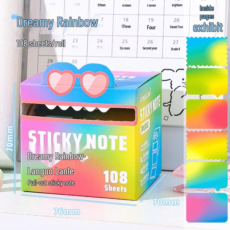 Синие фруктовые перламутровые градиентные липкие заметки - Клейкие блокноты для заметок для студентов