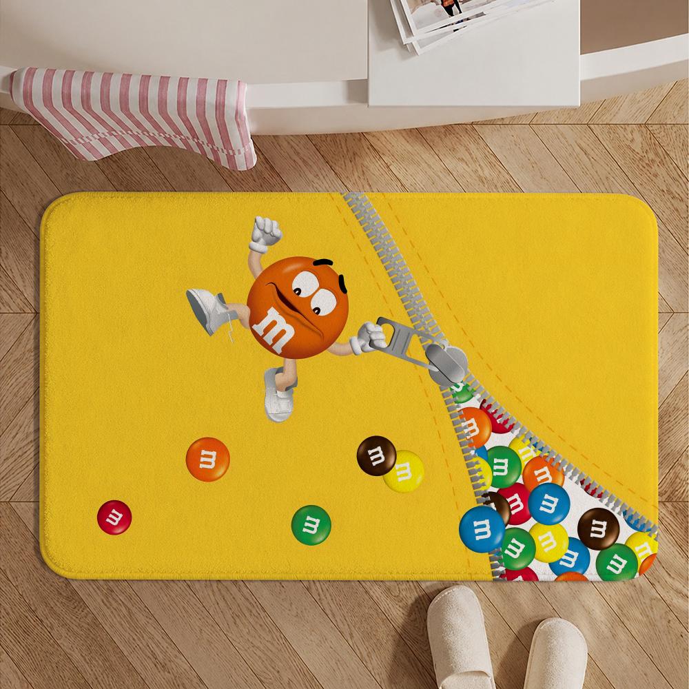 Brand-M&M'sS Floor Mat Soft Non-Slip Bath Mat, Bedside Carpet, Absorbent Doormat for Home