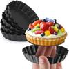 6Pcs Non-stick Tart Quiche Flan Pan Mold Pie Pizza Cake Mold Cupcake Egg Tart Tartlet Baking Mold Muffin Cup Pizza Pan Bakeware