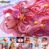 5D DIY Cartoon Girl Avatar Cross Stitch Rhinestones Diamond Drawing Embroidery Mosaic Home Decor