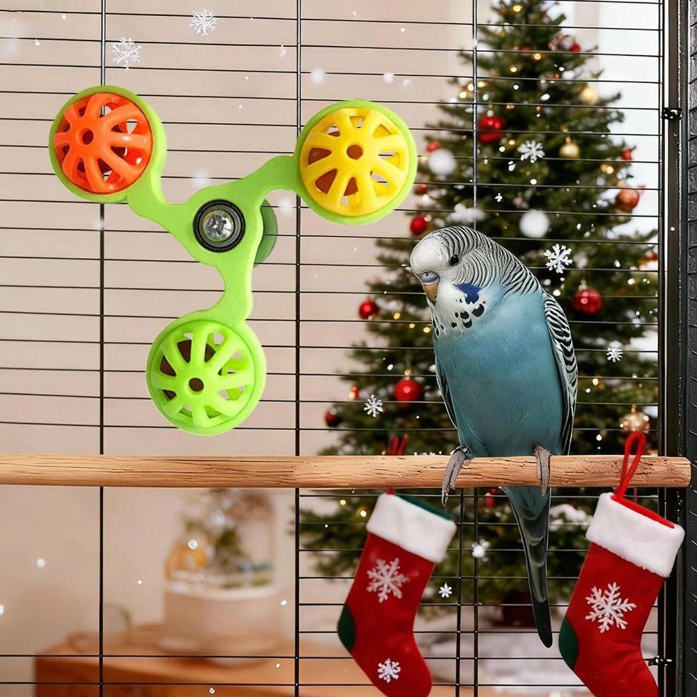 Hanging Bird Rotating Windmill Interactive Bird Cage Toy for Chewing Bird Cage Use