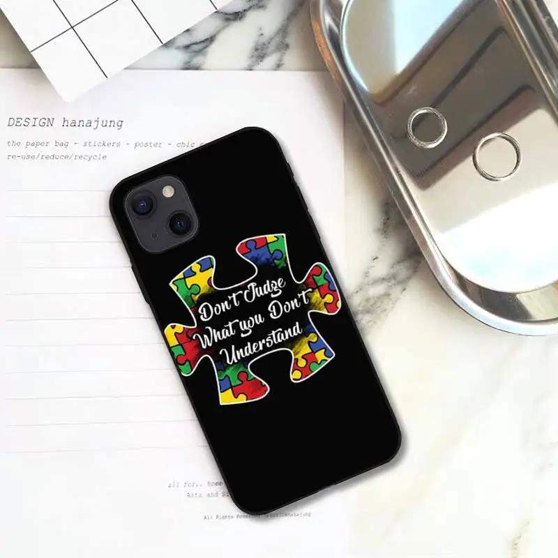 Чехол для телефона RUICHI с информацией об аутизме для iPhone 11 12 Mini 13 Pro XS Max X 8 7 6s Plus 5 SE XR Shell