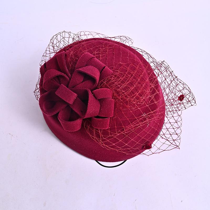 British Style Elegant Women S Solid Small Formal Hat For Autumn Winter