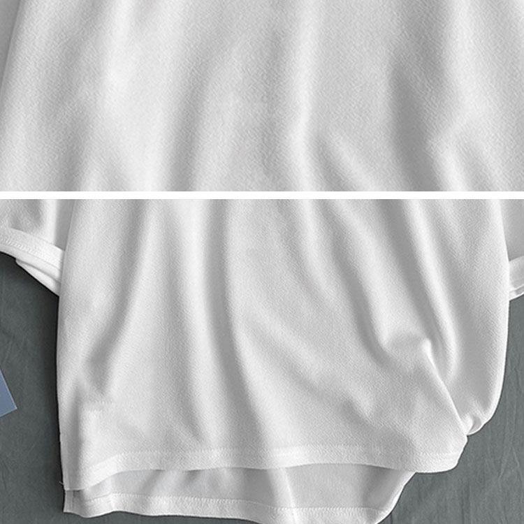Летняя тонкая футболка с короткими рукавами, мужская толстая рубашка большого размера с пятью точками рукава, корейская драпировка, топы из ледяного шелка с половиной рукавов