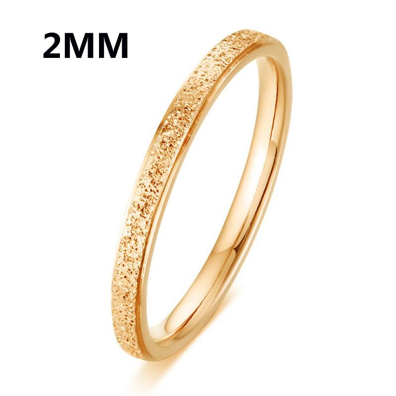 Модные матовые кольца-скрабы женские розовое золото/серебро кольцо на палец 2/4/6/8 мм мужские свадебные украшения простые из нержавеющей стали/разноцветные