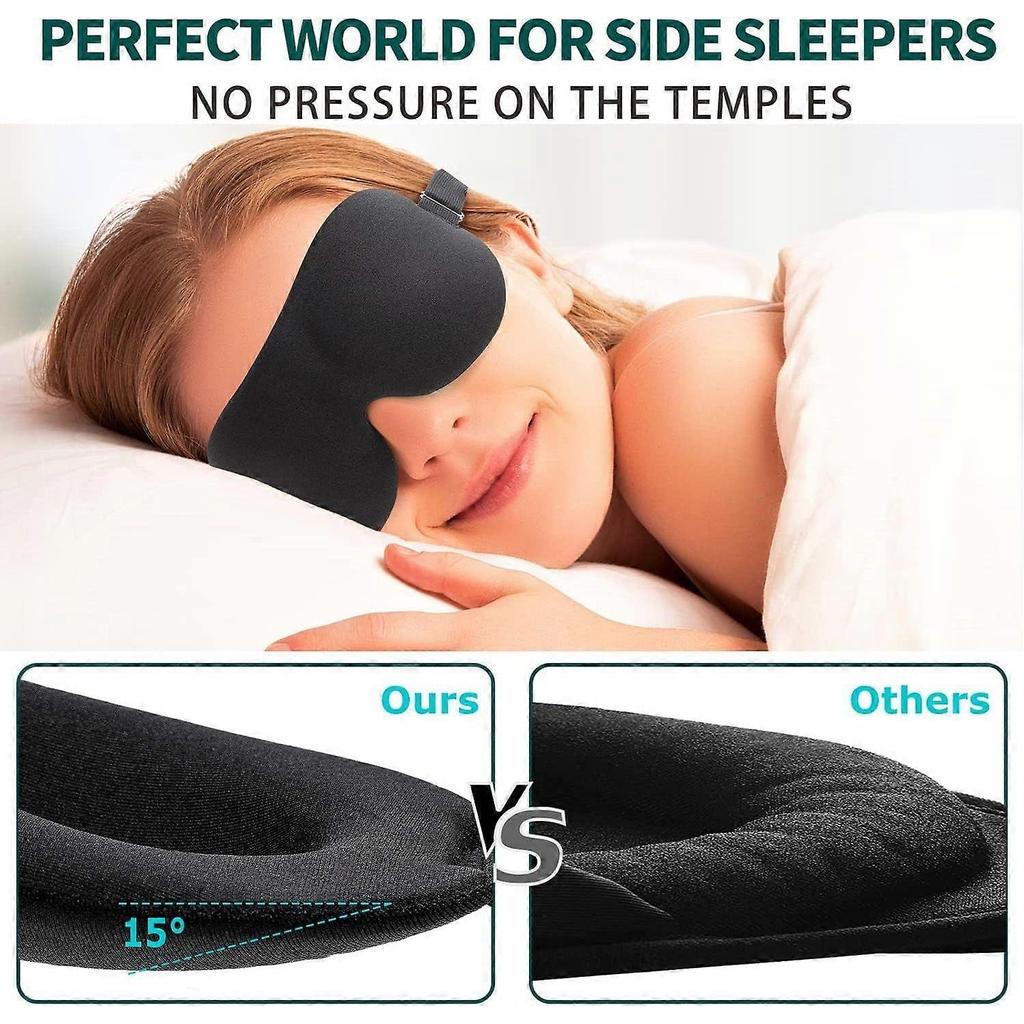 Sleep Mask for Back and Side Sleeper, Block Out Light, Sleeping Eye Mask of 3D Night Blindfold, Zero Pressure Ultralight Travel