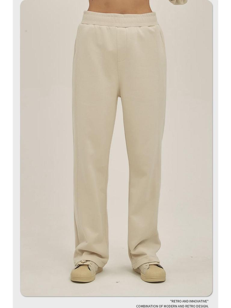 ARTIE Men's Fashion Straight-Leg Loose Terry Trousers - Spliced Wide-Leg Drawstring Casual Pants