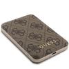 Powerbank indukcyjny 15W Guess 5000mAh Leather Metal Logo MagSafe Brązowy