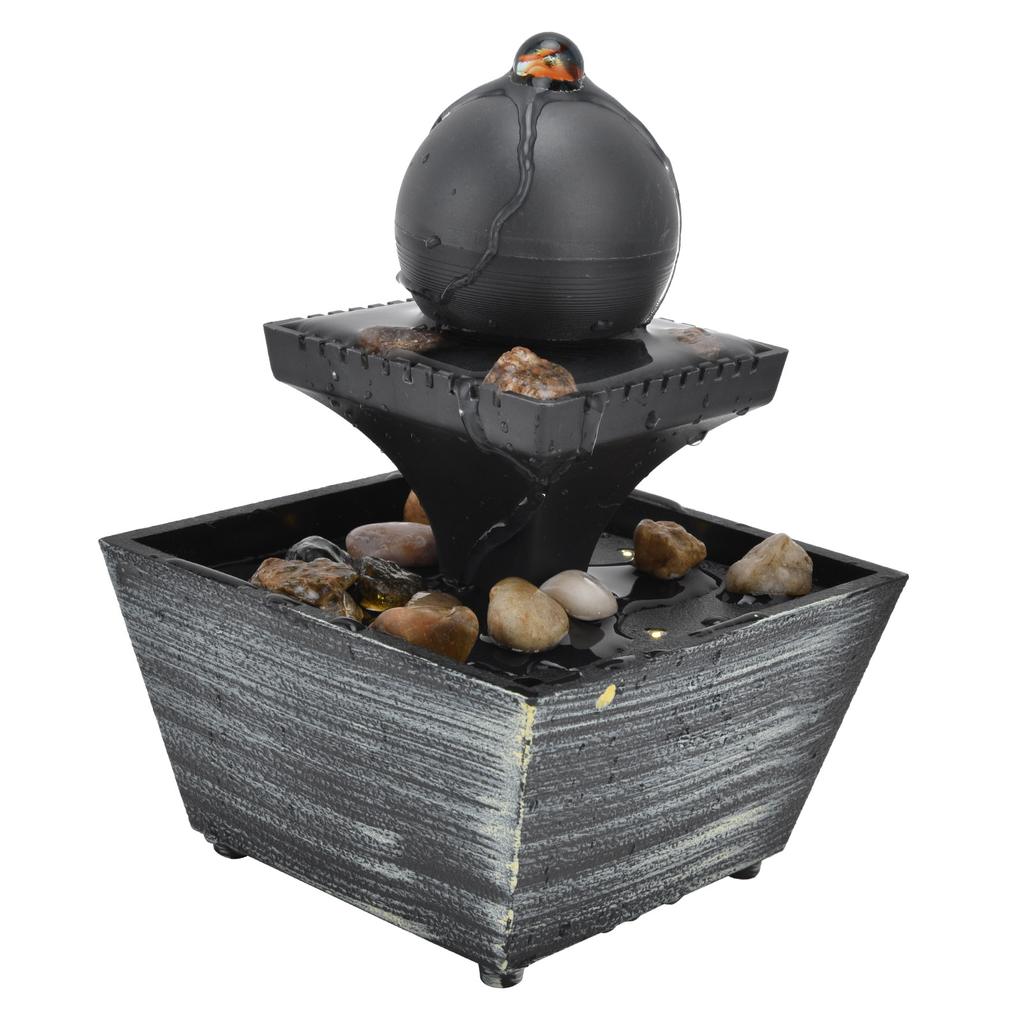 3V USB Tabletop Water Fountain Indoor Ball Waterfall Fountain for Home Office Desktop Table