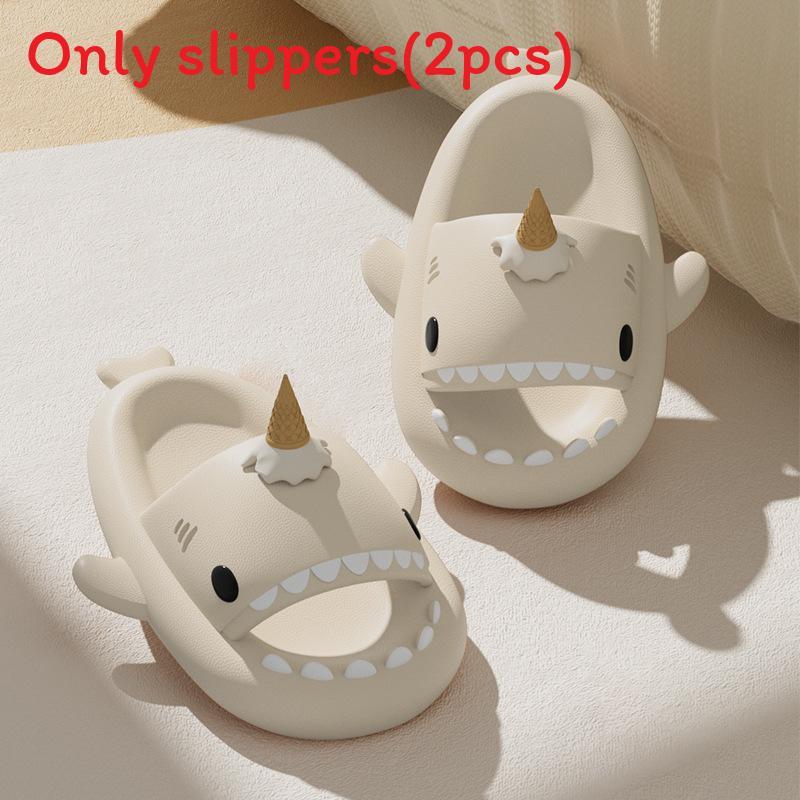 Ice Cream Shark Slippers For Men Women Summer Thick Sole Antislip Shock Absorption Comfortable