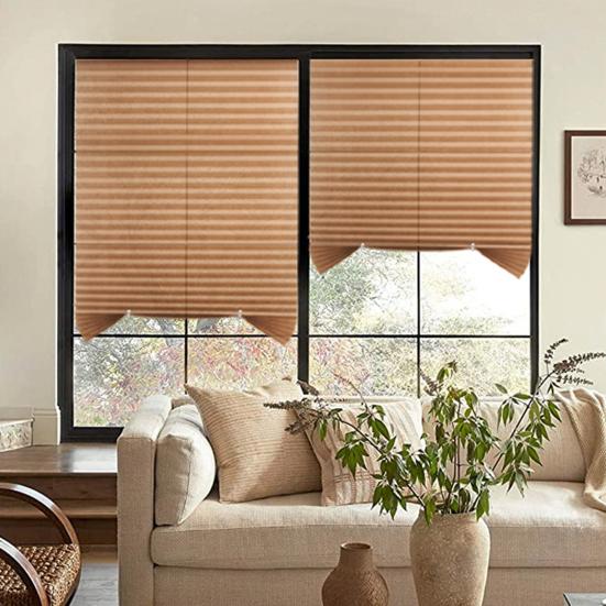 Самоклеящиеся плиссированные шторы, полузатемняющие окна, жалюзи, шторы для управления светом на балконе, в спальне, гостиной, автофургоне