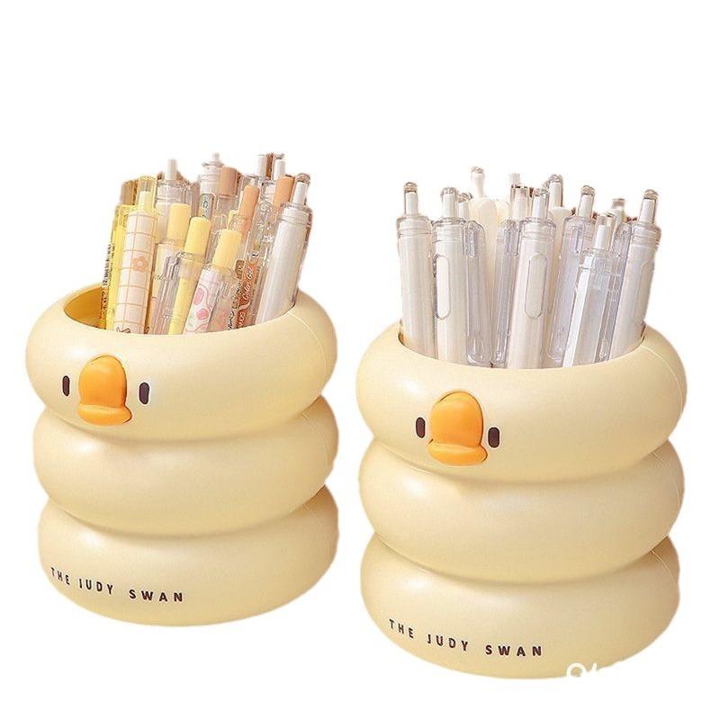 Милый студенческий настольный держатель для ручек, женская кисточка для макияжа, домашнее ведро для хранения, офисное веселое хранение, утка, многофункциональная