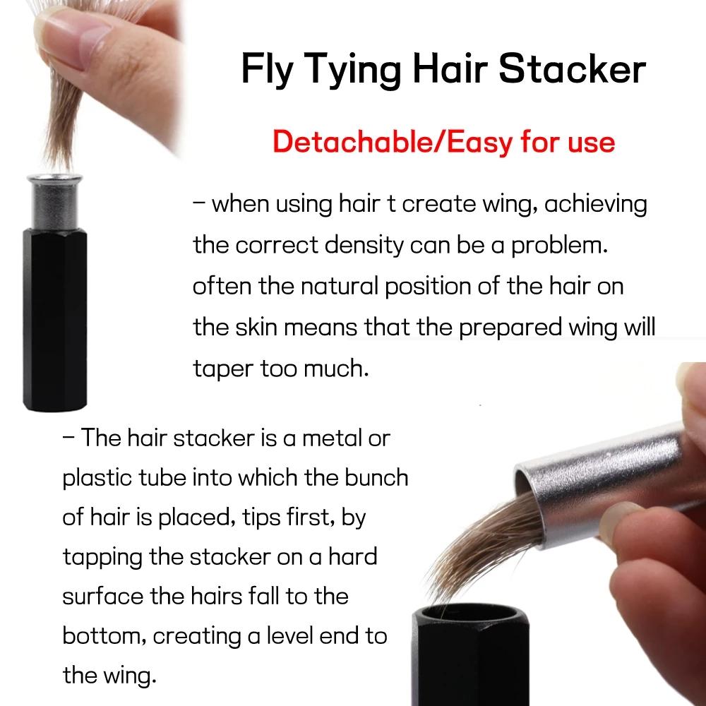 Bimoo Aluminum Alloy Hair Stacker for Line-up Hairs Feathers Fibers Special Fly Fishing Tying Tools