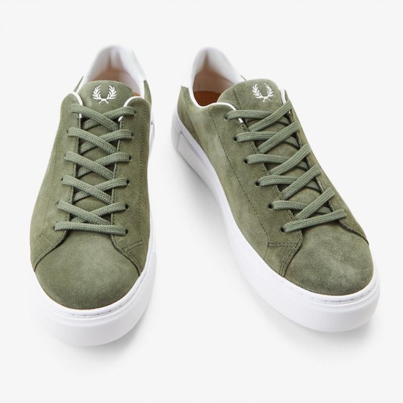 Fred Perry Мужские кроссовки из замши цвета хаки S B71