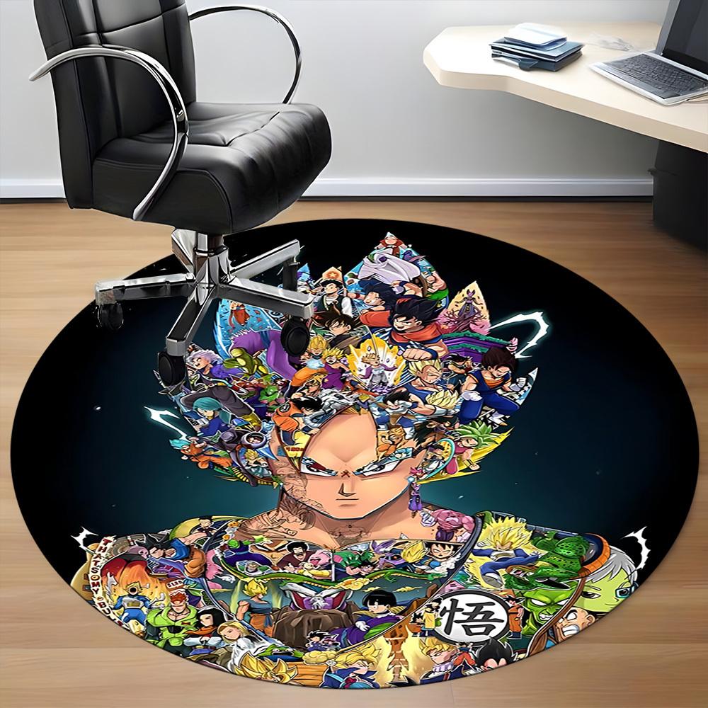 1pc Dragon Ball Characters Office Round Area Rug, Under Office Chairs Bedroom Living Room Home Decor a0926189