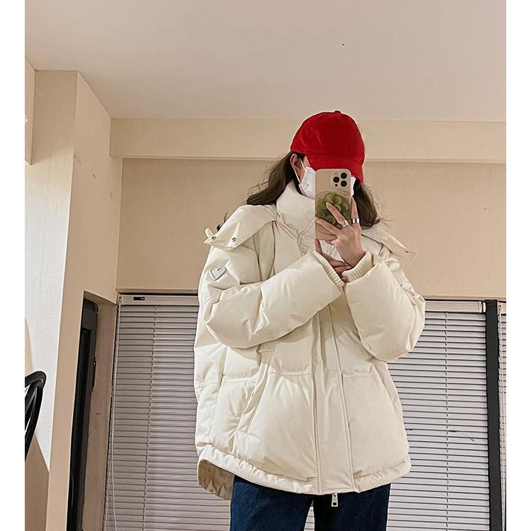 Fashion Design Gray Short Down Cotton Bread Jacket for Couples with Unique Bread Coat