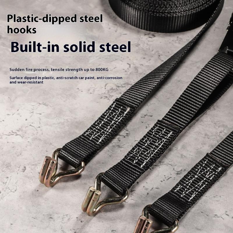 Extra Strong 300/500cm Ratchet Lashing Straps Polyester Webbing Secures Heavy Loads During Shipping for Moving Logistics