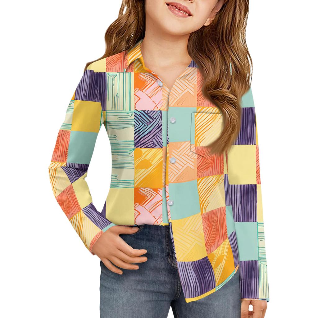 Girls' Button-Down Shirt - Long Sleeve Dress Blouse