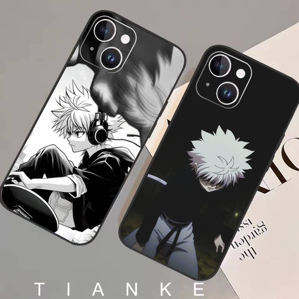 G-Киллуа Зольдик K-Охотник X Охотник Чехол для телефона для iPhone 17 16 15 14 13 12 Max Plus Силиконовый Черный Чехол
