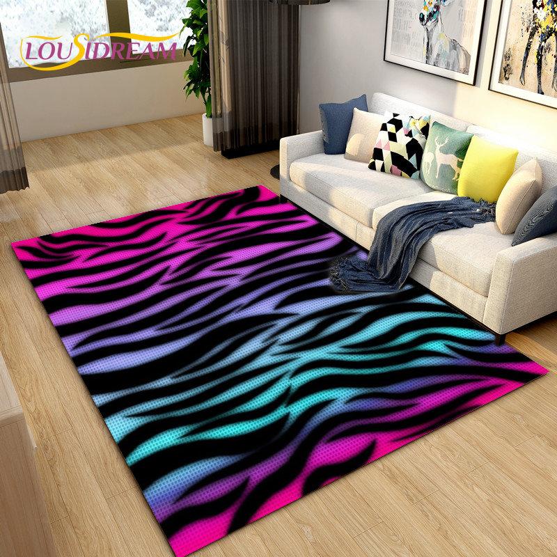 Большой ковер 3D Color Series с зебровым узором, ковер для гостиной, спальни, кухни, придверный коврик для декора, нескользящий коврик для пола