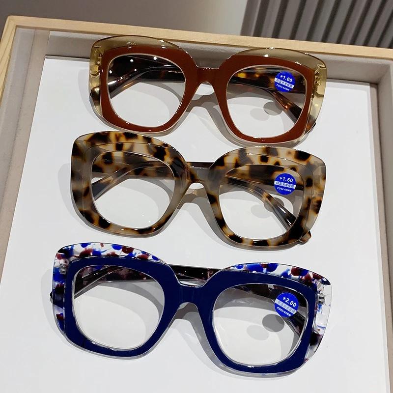 Новые Модные Женские Очки для Чтения с Фотохромными Линзами в Толстой Оправе HD, Ретро Нейтральные Высокого Качества, Защищающие от Синего Света