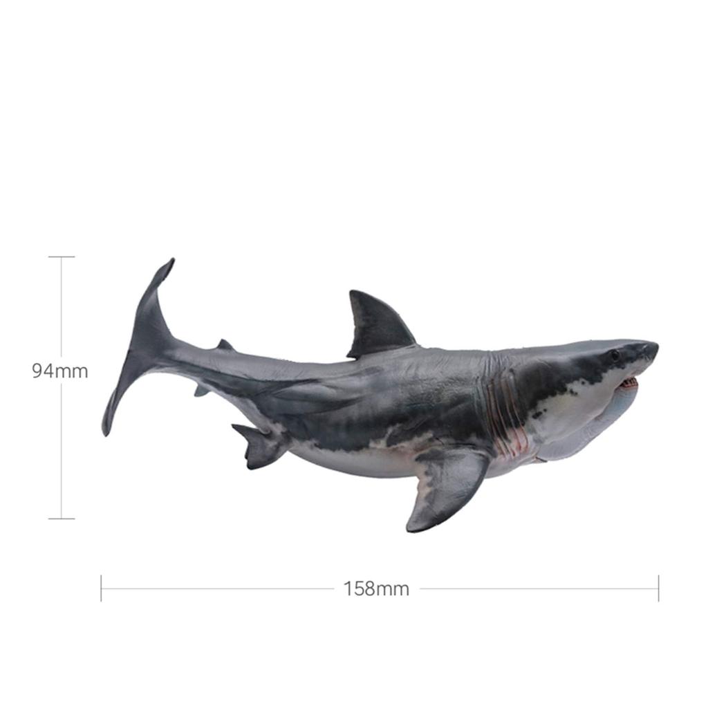 PNSO Megalodon Great White Shark Patton Shark Marine Animal Creature Fish Figure PVC Model Plastic Model Toy Premium Shark Lover Birthday Present