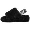 UGG Womens Fluff Yeah Slide 'Black' (women's sizes) Black One-Strap Sandals 1095119 BLK