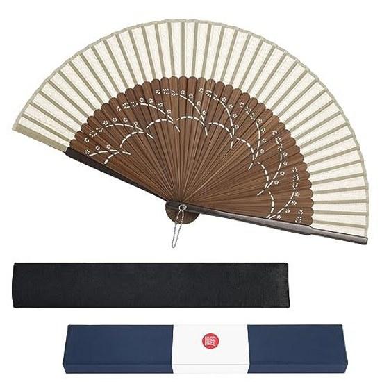 Dockii fan mens durable made Japan lightweight popular gentleman male bamboo high-quality silk stylish ladies gift box included pouch dance large Day