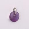 African Amethyst Donut Pendant 925 Sterling Silver Rhodium Plated Minimal Fine Jewelry Gift for Her
