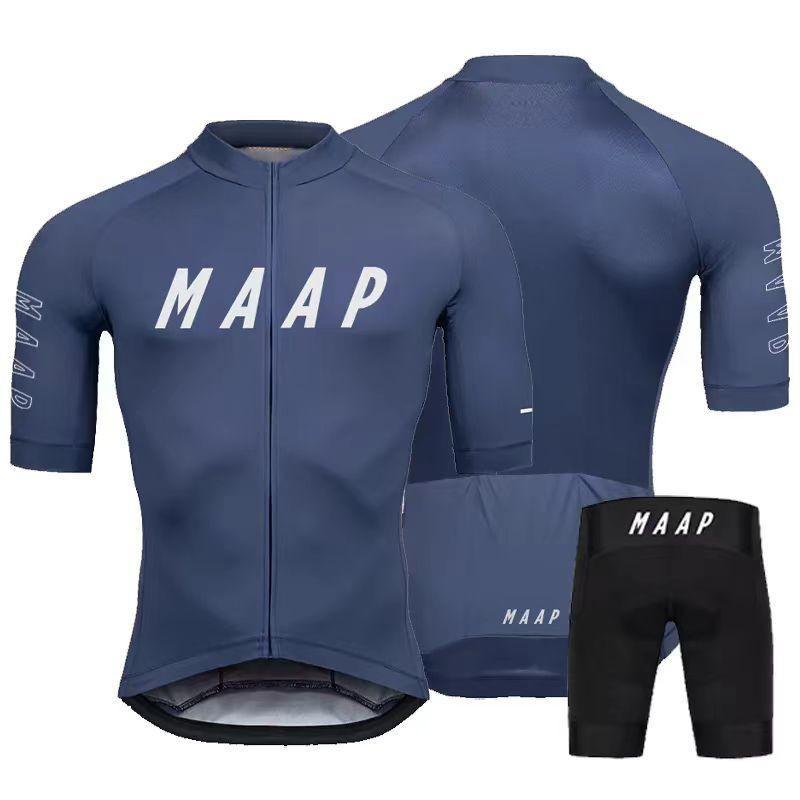 MAAP Mens Cycling Jersey Bib Shorts Set Breathable Performance Kit Road Bike Racing Team Wear
