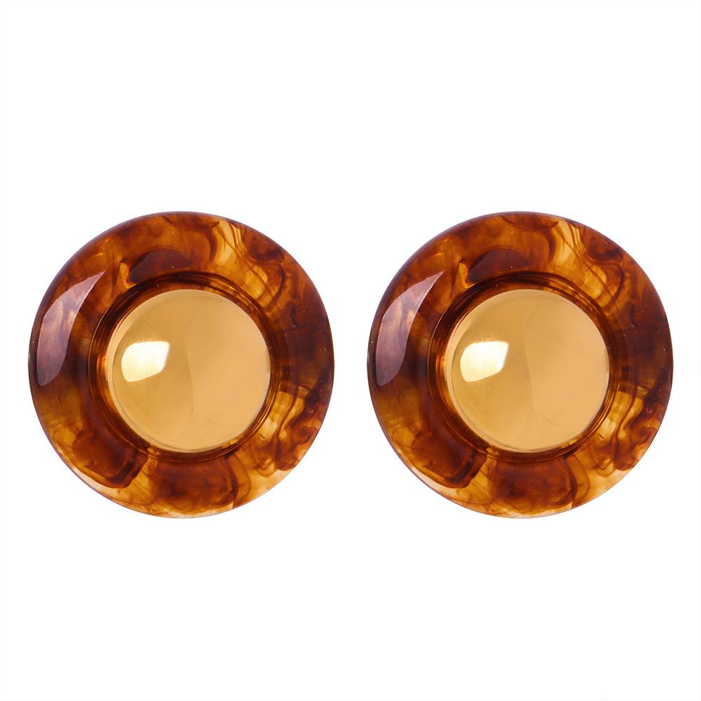 Новые китайские серьги Майяра с индивидуальным темпераментом Niche Temperament Copper Material Resin Earrings Tide