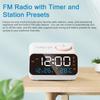 Multifunctional Alarm Clock with FM Radio Rechargeable LED Digital Clock with Temperature and
