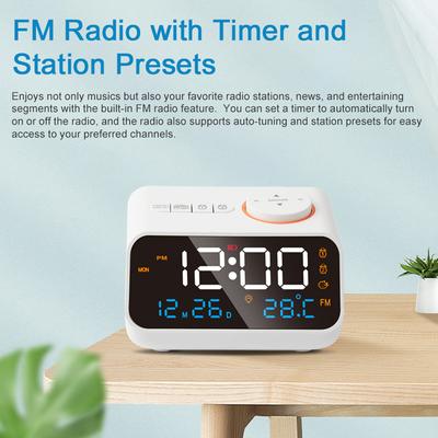 Многофункциональный будильник с FM-радио Перезаряжаемые светодиодные цифровые часы с температурой и
