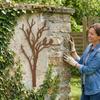 Farmhouse Style Metal Tree Branch Bird Silhouette Decor  Garden Fence