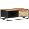 VidaXL Coffee Table 90x50x35cm Raw Mango Wood and Natural Cane