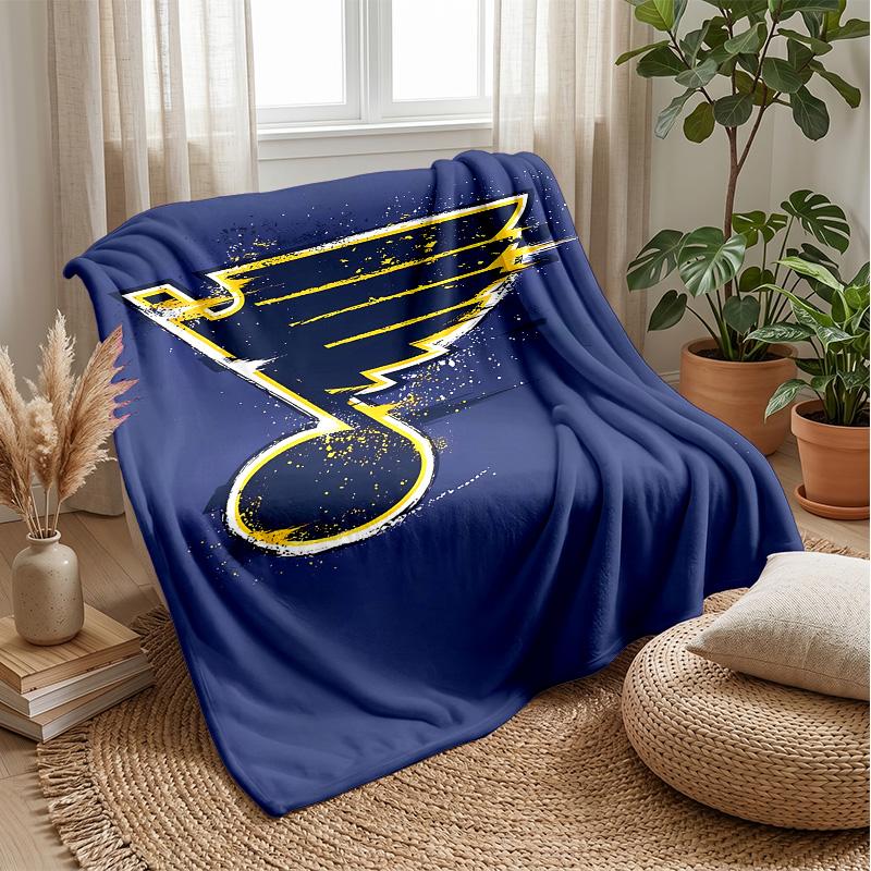 St. Louis BluesPrinted Flannel Blanket Cozy Skin-Friendly Warm Throw for Couch Bed Indoor Daily Use