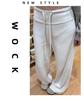 Женские широкие брюки Off-White на флисовой подкладке, Осень/Зима, Свободный крой, Повседневные, Хорошо драпируются, Прямой крой, Воздушные брюки из клейкого риса