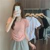 2024 Women's Slim Casual Drawstring Short-Sleeve T-Shirt - New Summer Korean Style Trend