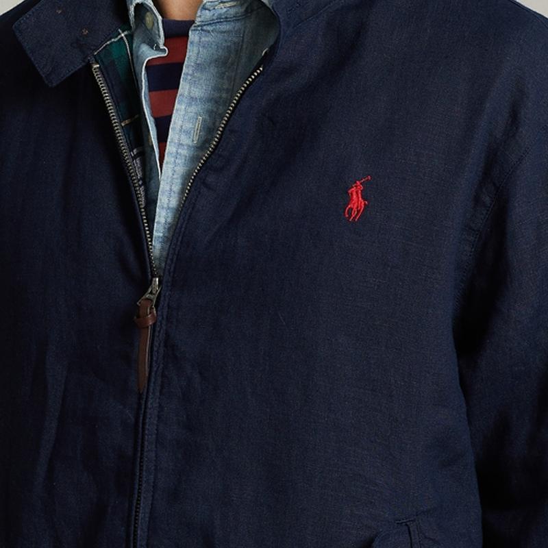 Polo Ralph Lauren SS22 однотонная льняная куртка мужская куртка темно-синего цвета MNPOOTW16020807-410