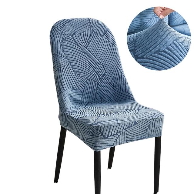Jacquard Shell Chair Covers ,Stretch Dining Modern Chair Slipcovers Jacquard Universal Armless Chair Protector For Home Kitchen