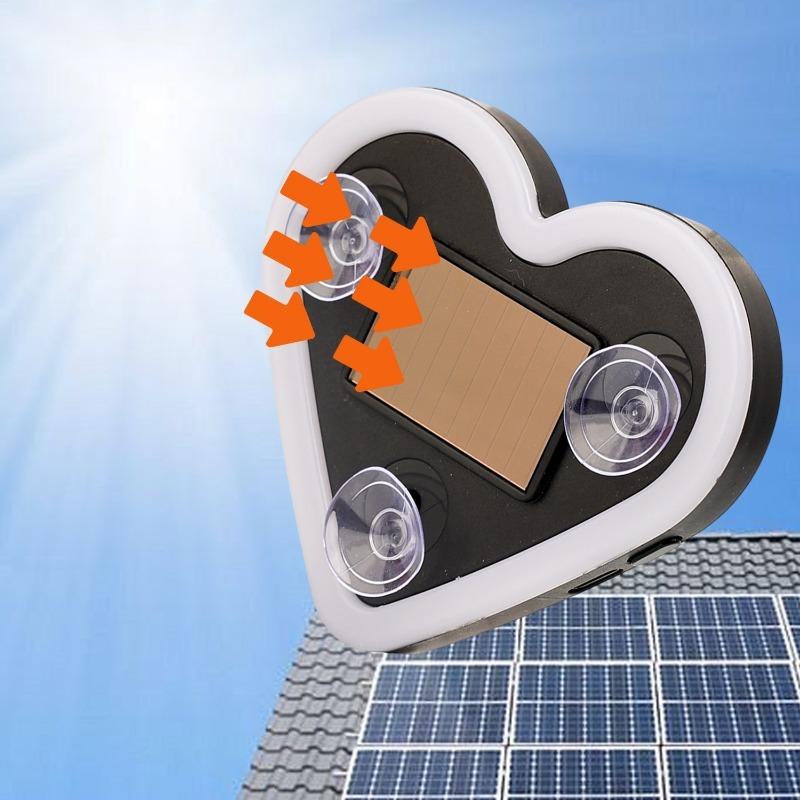 Car Solar-Powered Heart-Shaped Neon Light with Suction Cup Mounting Glowing Heart-Shaped Neon Light Auto Lighting Accessories