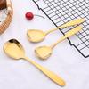 3Pcs Coffee Spoon Gold Flat Spoon Dinnerware Set 18/10 Stainless Steel Coffee Spoon Dessert Tableware Kitchen Dinnerware Set