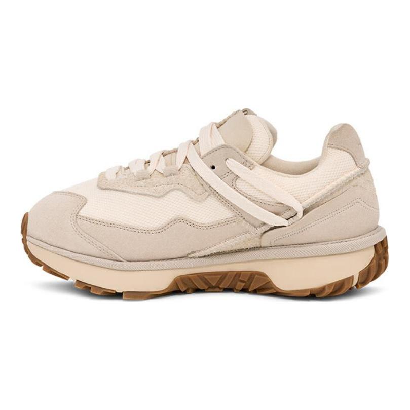 UGG Ретрофи Ткань Коровья Кожа Модные Удобные Нескользящие Низкие Кроссовки Папа Женские Кроссовки Бежевый 1167491-CERA