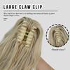 18 Inch Women's Lilac Highlight Natural Wave Drawstring Adjustable Size Black Synthetic Hair Beige Clip Portable Easy Ponytail