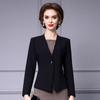 Zhili Women's Slim Black Suit Jacket - Elegant, Classy Spring 2025 Fashion