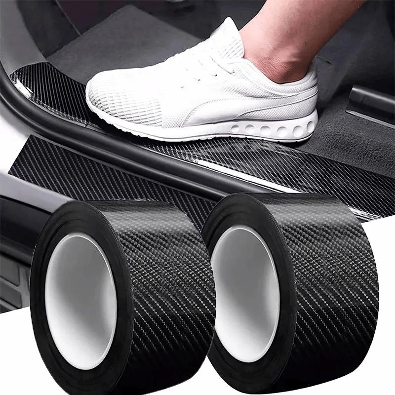 1 Roll of 3D Nano Carbon Fiber Car Door Edge Protector, PVC Waterproof and Scratch-Resistant Adhesive Tape, Universal Anti-Collision Film, Black Color