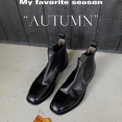 Секунды волосы~ Мать винограда, плиссированная модная универсальная круглая голова толстая подошва труба сигареты челси короткие ботинки женские весна и осень