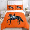 Fashion Ethnic Frame Horse Duvet Cover Comforter Bedding Set Soft Quilt Cover and Pillowcases for Teens Single/Double/Queen/King